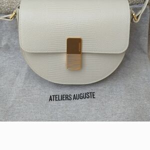 Ateliers Auguste Cream Lizard Embossed Sully Bag
